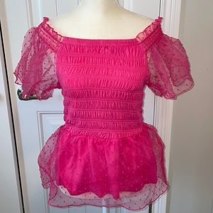 Marc New York pink dotted blouse